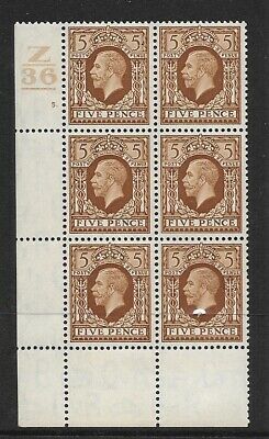 1934 5d Photogravure cyl blk Z36 5 Dot perf 2(P P) block of 6 UNMOUNTED MINT