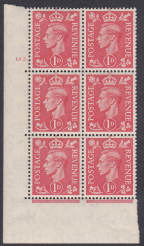 1d Red cylinder Block Control 182 dot Perf 5(E I) UNMOUNTED MINT MNH