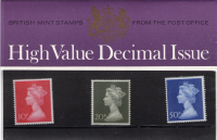 1970 small definitive packs high value decimal issue Pack No. 18 - Complete
