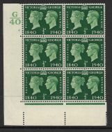 Sg 479 ½d 1940 Centenary Cylinder G40 6 No Dot UNMOUNTED MINT MNH
