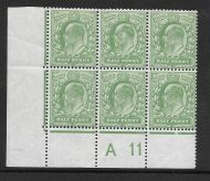 Sg 268 M3(3) ½d Deep Dull Green Control A 11 perf H2A UNMOUNTED MINT MNH