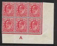 M5(1) 1d Scarlet Control A imperf perf type H1 UNMOUNTED MINT