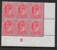 M5(1) 1d Scarlet Control B imperf perf type V1 UNMOUNTED MINT