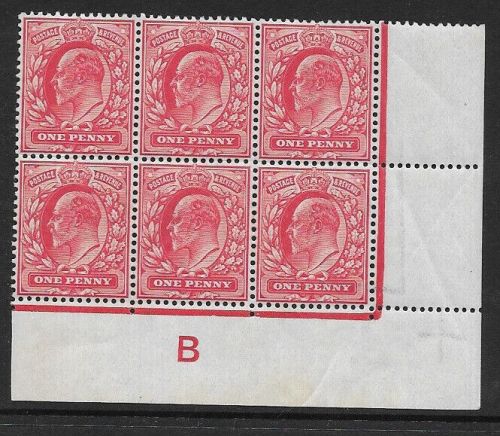 M5(1) 1d Scarlet Control B imperf perf type V1 UNMOUNTED MINT