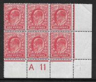 Sg M6(1) 1d Rose Red Harrison perf 14 Control A11 Perf H2A UNMOUNTED MINT