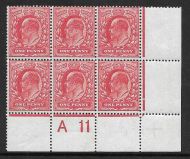 Sg M6(1) 1d Rose Red Harrison perf 14 Control A11 Perf H2A(d) UNMOUNTED MINT