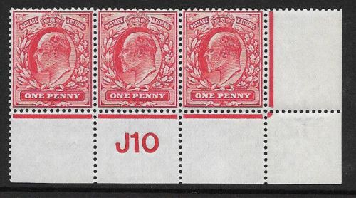 M5(1) 1d Scarlet Control J10 perf type V2 UNMOUNTED MINT