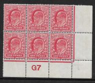 M5(1) 1d Scarlet EDVII De La Rue control H9 Imperf UNMOUNTED MINT