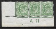 M3(1) ½d Dull Yellow-Green Harrison Perf. 14 Cont A11 perf H2d MOUNTED MINT