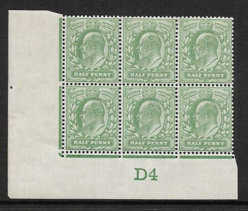 M3(1) ½d Dull Yellow-Green Harrison Control D4 perf type V1 UNMOUNTED MINT