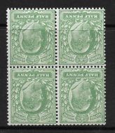 Sg 267wi M3(3) ½d Deep Dull Green Harrison Perf. 14 blk of 4 UNMOUNTED MINT MNH
