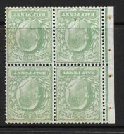 SG 218wi M2(2) ½d Yellowish Green De La Rue wmk inverted blk 4 UNMOUNTED MINT