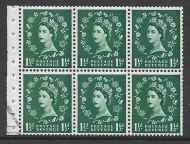 SB73 Wilding booklet pane Blue Phos perf type I UNMOUNTED MNT MNH