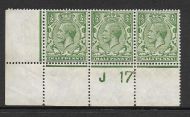 N14(8) ½d Yellow Green Control J 17 perf UNMOUNTED MINT