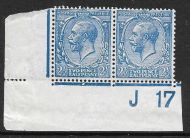 N21(7) 2½d Milky Blue Royal Cypher control J17 Imperf UNMOUNTED MINT-MM margin