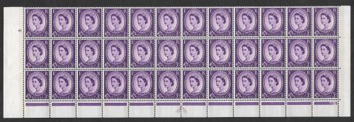 S74c 3d Wilding Green Phosphor Variety - phantom R bottom 3 rows UNMOUNTED MINT