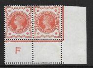 ½d Vermilion Control E perf pair - with rare setting 3 Lightly MOUNTED MINT