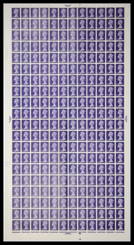 sg 729 3d Violet machin Full Sheet PVA CB cyl 1 Dot w  flaws UNMOUNTED MINT MNH