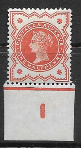 ½d Vermillion control I Imperf single  MOUNTED MINT