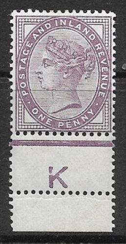 1d lilac control K perf single with extra row of perfs UNMOUNTED MINT