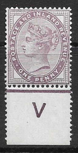 1d lilac control V perf single with jubilee line UNMOUNTED MINT