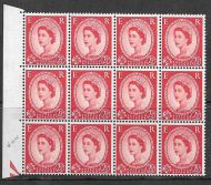 S55e 2½d Wilding Wmk CrownsRose and leaf stem flawUNMOUNTED MINT