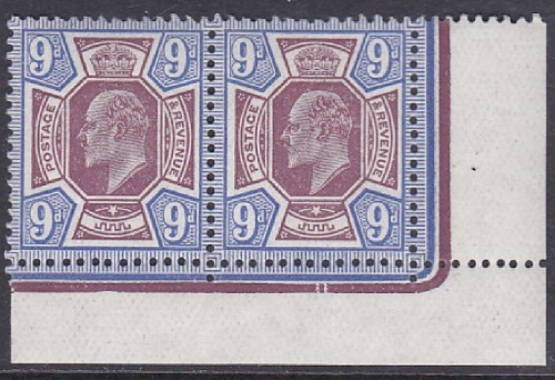 M41(3) sg307 Dull Reddish Purple  Blue DeLaRue date cuts r20 12 UNMOUNTED MINT