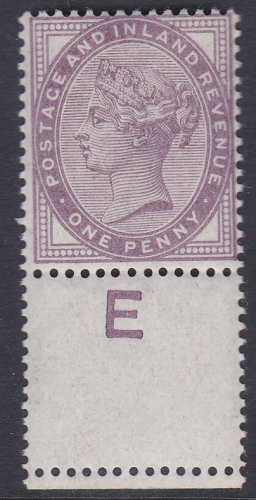 1d lilac control E perf single With extra horiz row of perfs UNMOUNTED MINT