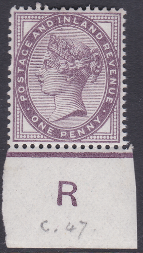 Sg 172 1d lilac control R imperf Single With jubilee line UNMOUNTED MINT