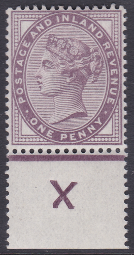 1d lilac control inverted X perf Single UNMOUNTED MINT