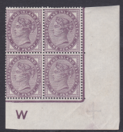 Sg 172 1d lilac control W imperf block of 4 Mounted Mint MNH