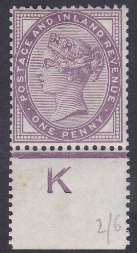 1d lilac control K perf single  UNMOUNTED MINT