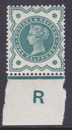 ½d Green Jubilee control R - imperf single MOUNTED MINT