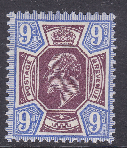 Sg251 M39(3) 9d Slate purple + Deep Ultramarine De La Rue UNMOUNTED MINT MNH