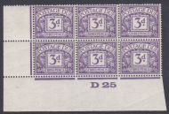 D14 3d Block Cypher Postage due Control D 25 Imperf UNMOUNTED MINT