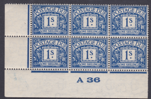 D25 1s Edward VII Postage due Control A 36  MOUNTED MINT
