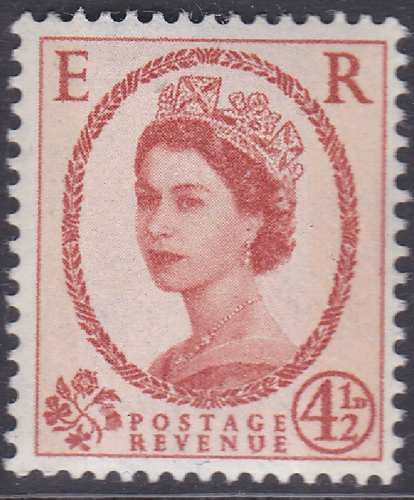 Sg S97 4½d Wilding Blue Phos Front + back on Cream paper typo UNMOUNTED MINT