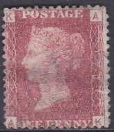 SG 43 1d Penny Red Lettered A-K plate 170 MOUNTED MINT
