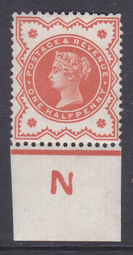 ½d Vermilion Jubilee control N imperf single MOUNTED MINT