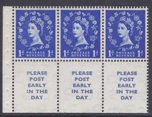 SB24c Wilding booklet pane Tudor Dot in serif variety UNMOUNTED MNT