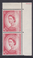 S55  2½d Wilding M C cream type 2 Dr Blade Flaw UNMOUNTED MINT