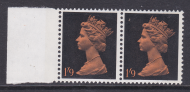 Sg 744ev 1 9 Pre-decimal Machin Extra Band Variety 1mm on right unmounted mint