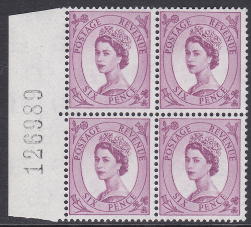 S107 6d Wilding multi crown Broken missing perf pin at left UNMOUNTED MINT
