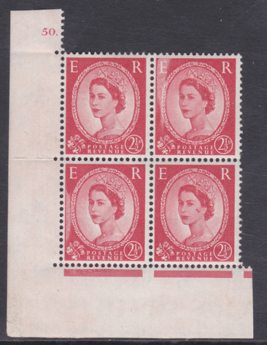 2½d Wilding - Doctor Blade Flaw and red scar on queens cheek UNMOUNTED MINT MNH