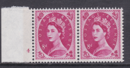 S123a 8d Wilding Diadem flaw R18 2 pair of stamps Cyl 4 no dot UNMOUNTED MINT
