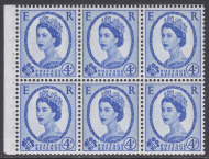 SB105e Wilding booklet pane Crowns with variety on R1 1 UNMOUNTED MNT