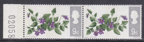 sg721 1966 9d flowers Dry print orange Yellow omitted  UNMOUNTED MINT  [SN]