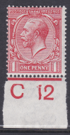 N16(-) 1d Rose Carmine Royal Cypher Control C 12 MOUNTED MINT
