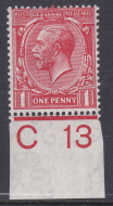 N16(-) 1d Deep Bright Rose Red Royal Cypher Control C 14 Imperf MOUNTED MINT