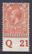 N19(-) 2d Pale Brown Orange Royal Cypher control Q21 perf single MOUNTED MINT
